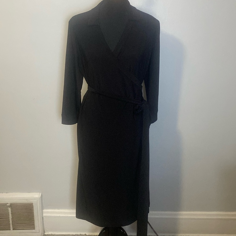 Nic + Zoe Black Onyx Wrap Dress Sz L Nwt